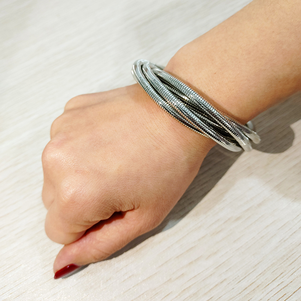 40g Weight Bracelets Classification Iron Chain Material snake chain Chain Type 1 Piece Quantity Casual, Daily Occasion Iron Material Geometric Pattern All Seasons Season Men's Gender Plating Design Retro, Classic Style Style Retro Classic Style Geometric Iron Plating Men's Bracelets Men Cuff & Bangle 9