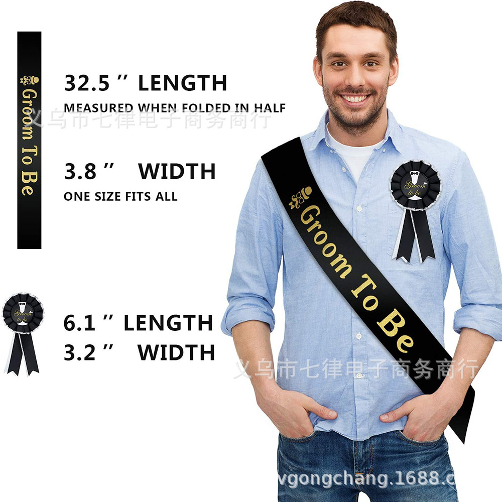 Novio a ser insignia de cinturón ceremonial Insignia de correa de hombro Novia de la despedida de soltero para ser insignia de cinturón ceremonial