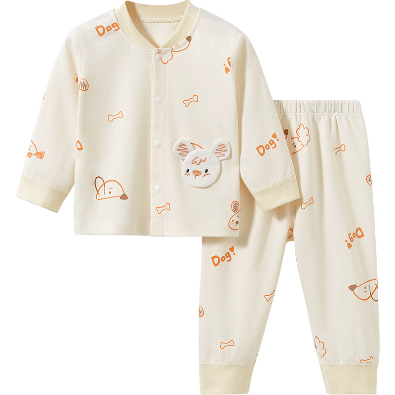Bebé ropa de otoño pantalones largos primavera y otoño verano cardigan de algodón para niños pijamas divididos niños y niñas ropa de bebé ropa interior traje