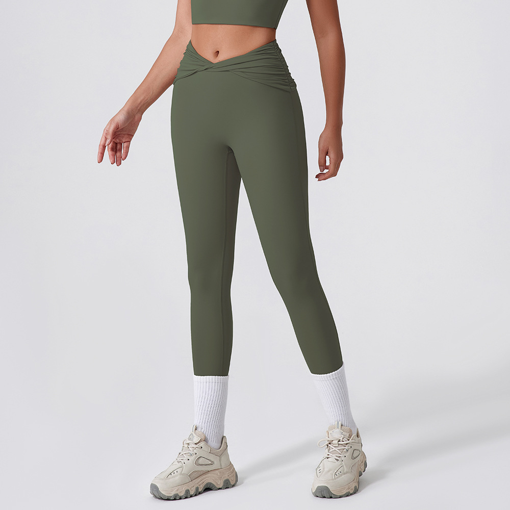 Europa y los Estados Unidos nuevos pantalones apretados rápidos y secos para mujeres torcer cintura alta y caderas pantalones deportivos para correr