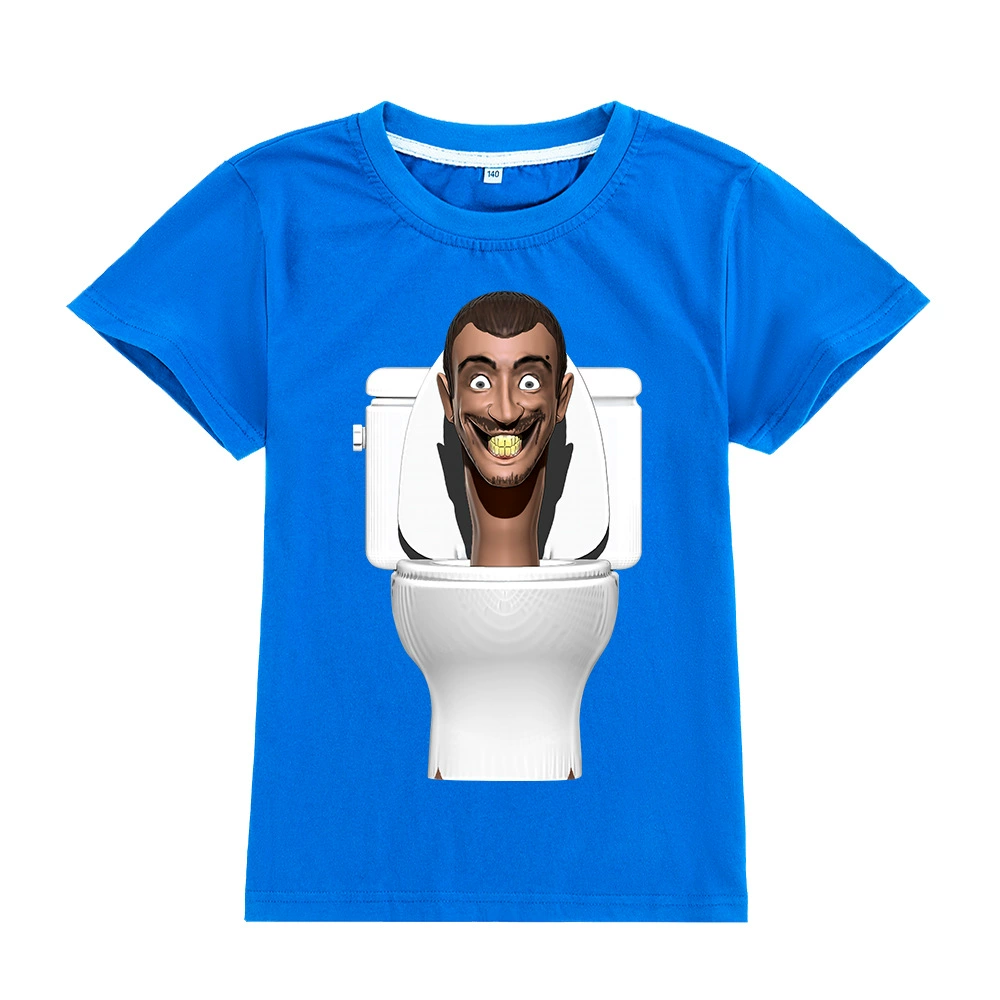 Футболка с коротким рукавом для детей и взрослых «SKIBIDI Toilet Man» с принтом телевизионного мужчины-туалета A942