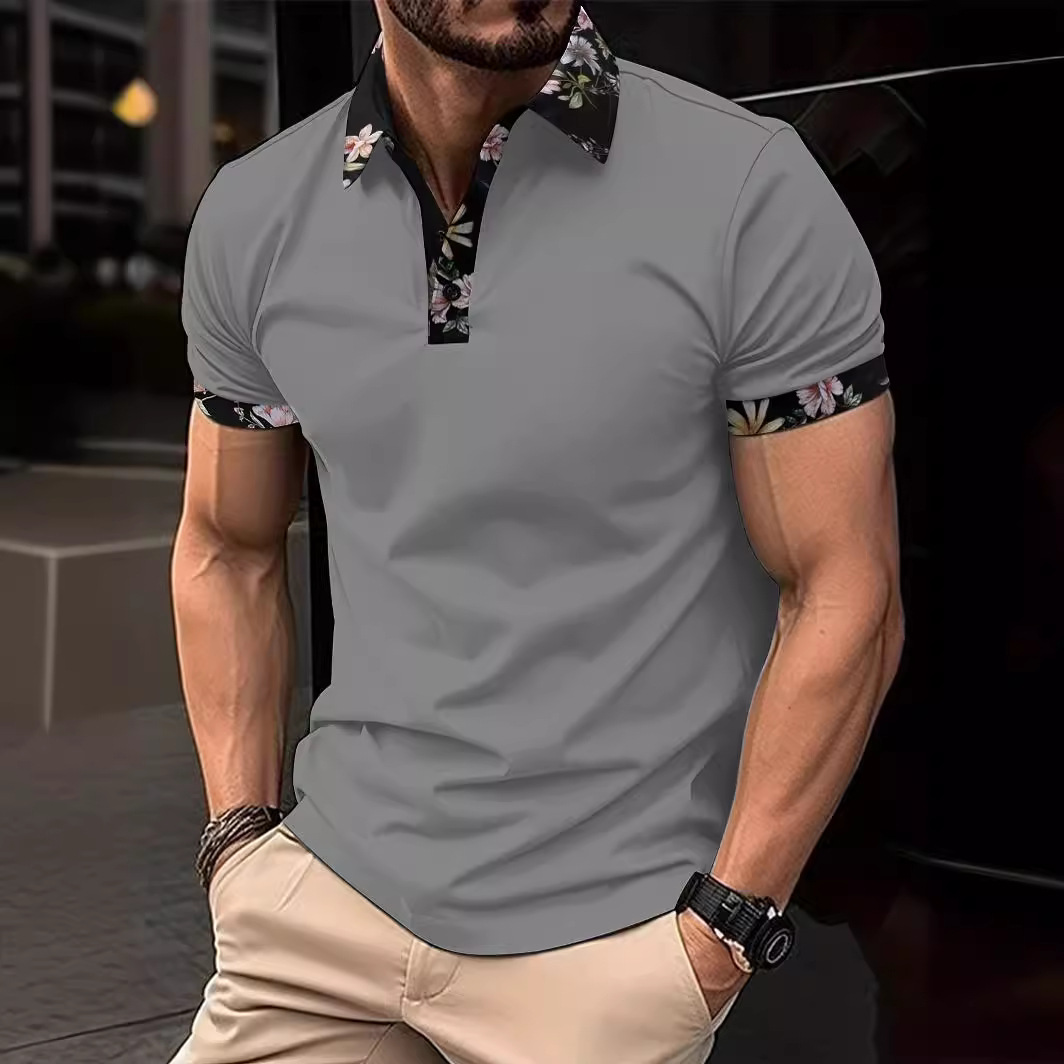 Cross-border e-commerce, European and American Amazon 3D digital printed polo shirt, collared short-sleeved pullover casual men's T-shirt, button-down polo shirt