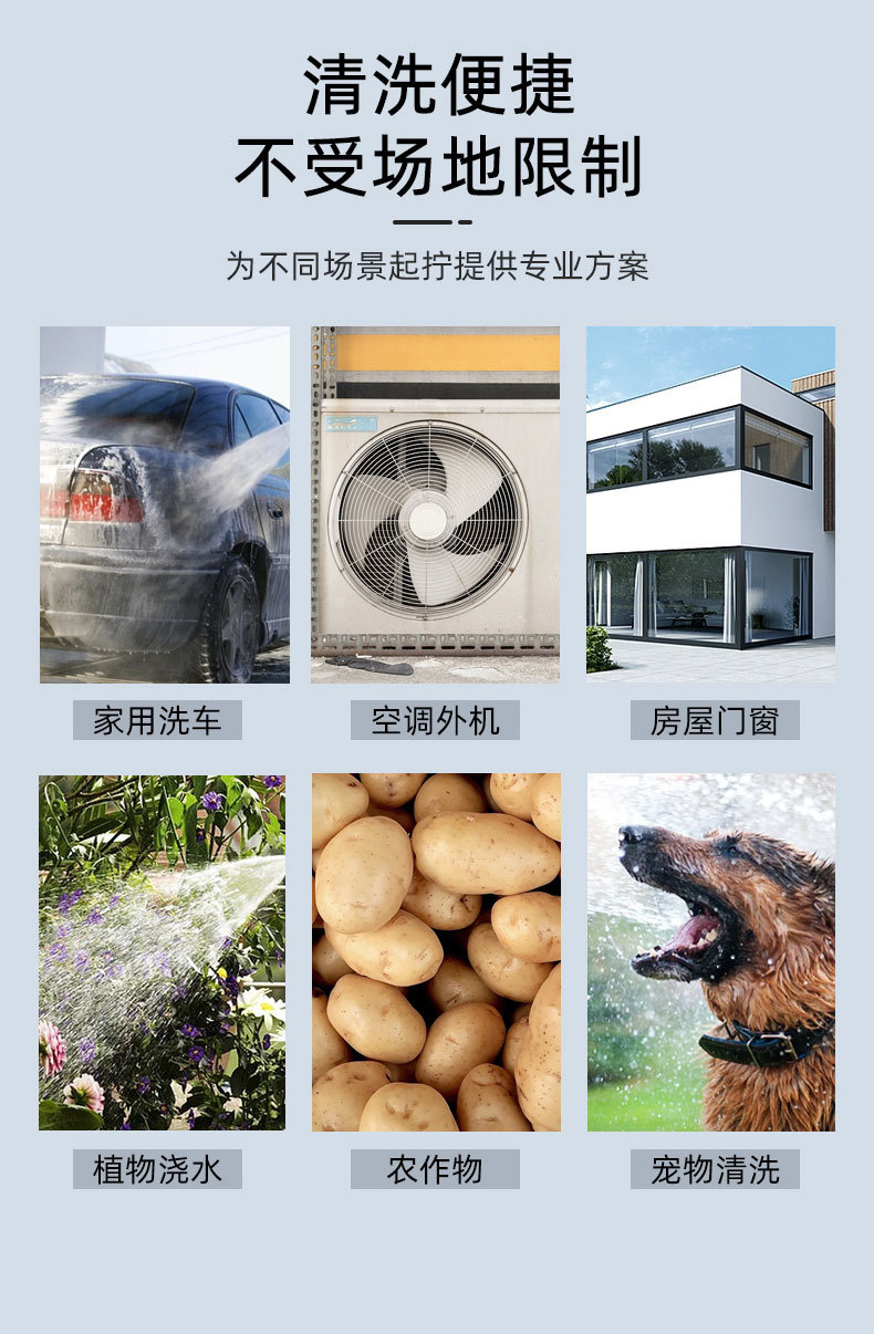 High-Pressure Water Gun, Wireless Lithium Battery-Powered, Portable High-Power Car Washing Machine, Car Washing Tool, Wholesale of Car Tools