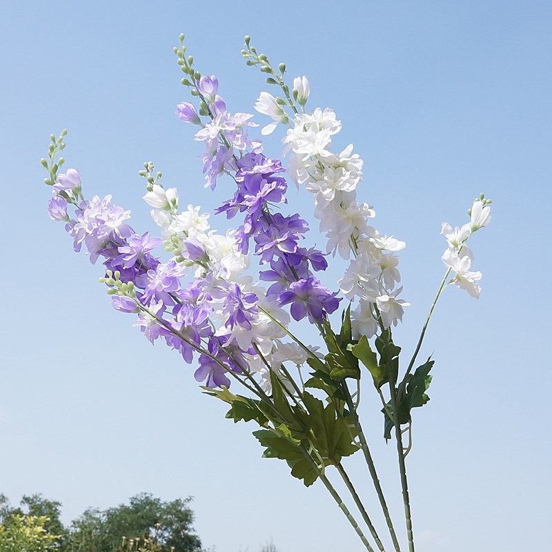 Simulated flower delphinium 2-fork plover flower fake flower home…