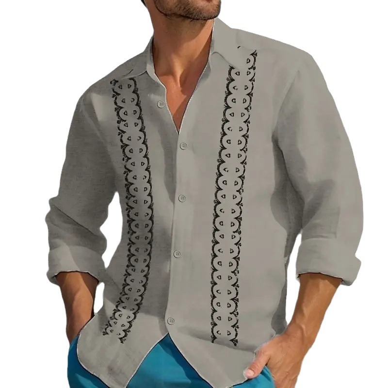Camisa de manga larga para hombre de primavera y otoño, rayas sueltas de alta calidad 2024, nueva blusa que se puede usar por fuera MB12