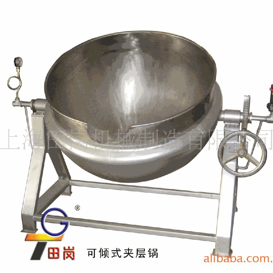 厂家直销200L全钢蒸汽加热夹层锅-饮料设备凉粉熬制夹层锅