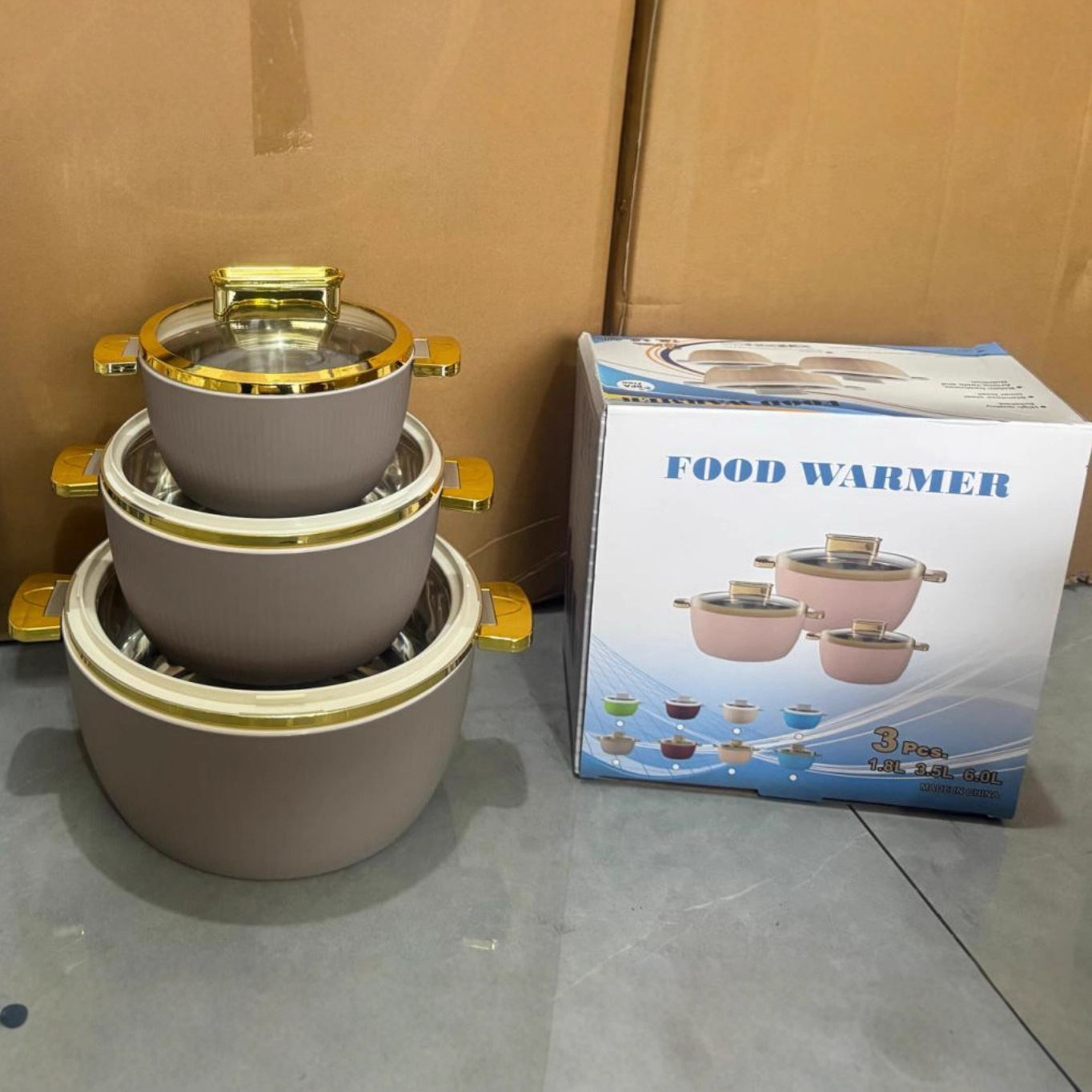 Cubo de Aislamiento Térmico 1 Set de Acero Inoxidable 201 para Hogar