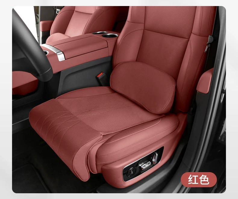 New All-Season Car Seat Cushion with Integrated Lumbar Support and Leg Rest, Nappa Leather, Comfortable, Ventilated, Breathable, Waist-Protecting Seat Cushion