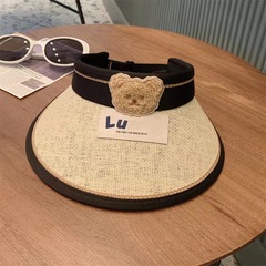 Children's Sun Hat 2023 New Model Children's Open-Top Hat Girls' Face Covering Cute Grass Hat Summer Sunshade Hat