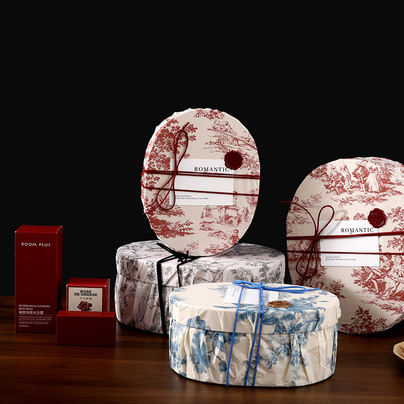 Caja de regalo de boda floreciente francesa retro nicho amiga caja de regalo de cumpleaños caja de regalo oval