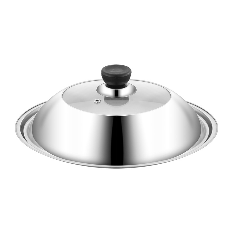 Olla tapa engrosada no magnética de acero inoxidable Denglid vidrio templado visual calidad alimentaria vapor hogar vapor pan