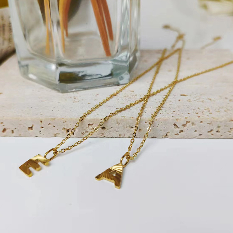 Plating Design Simple Style Letter Stainless Steel Pendant Necklace In Bulk