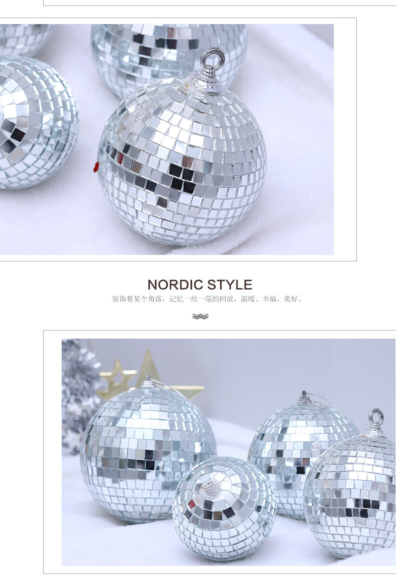 Fábrica en stock decorativo de Navidad bola de cristal adornos llavero BOLA DE ESPEJO 3CM-6CM