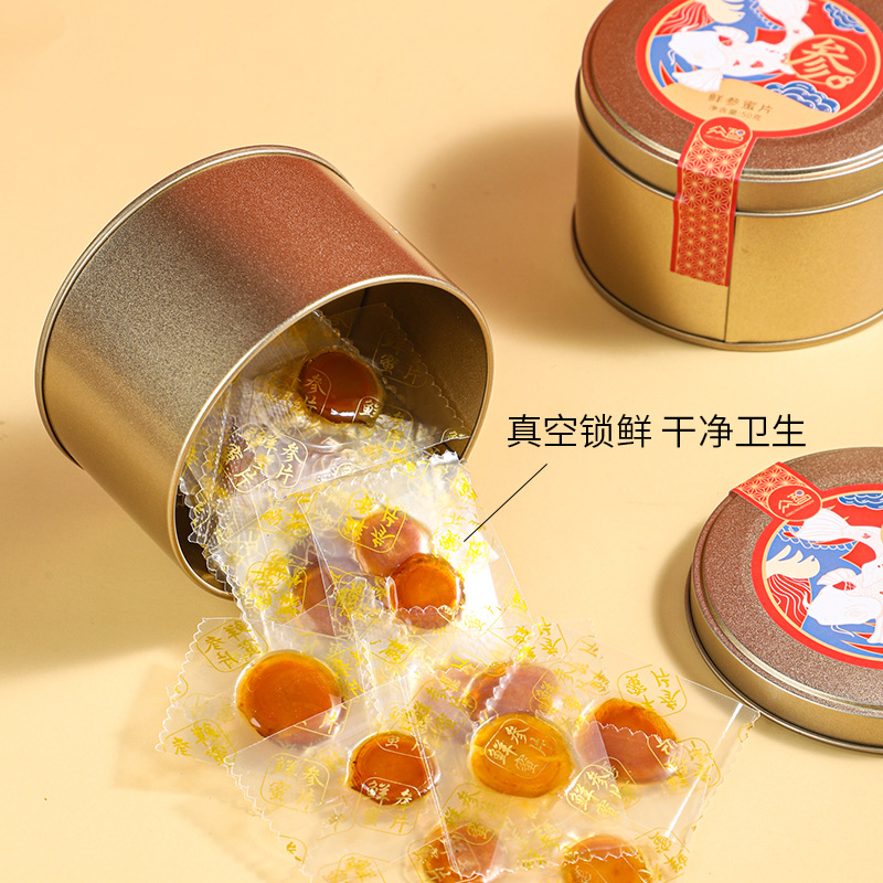 Ginseng Honey Slices Fresh Ginseng Honey Slices Ginseng Slices Honey Slices Joint Intelligence Distributed 50g Canned Festival Gift Open and Eat
