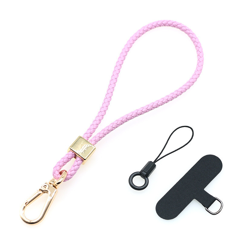 5MM de piel de oveja tejida junta de cordón de teléfono móvil de piel de vaca clip de teléfono móvil correa de la Cámara cuerda anti-perdido crossbody cuello cuerda