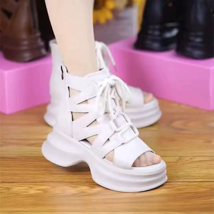 Summer chain English style with zipper, boots platform, British style