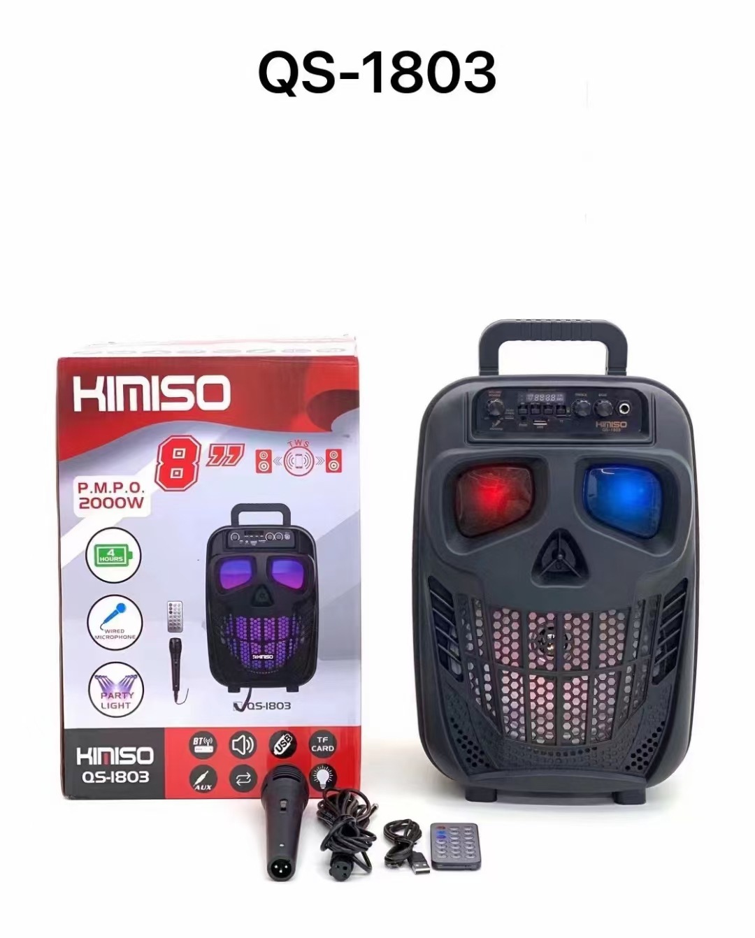 Altavoz Bluetooth portátil de 8 pulgadas, alta potencia, karaoke al aire libre