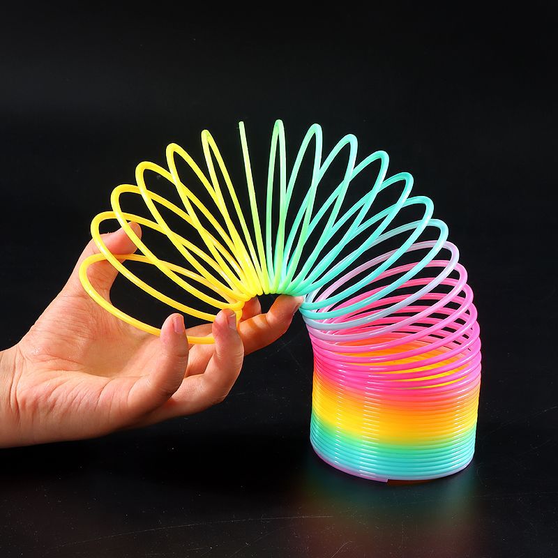 Large Rainbow Circle Toy Spring Circle Stacking Circle Baby Early Education Children's Magic Rainbow Elastic Circle Street Stall Wholesale