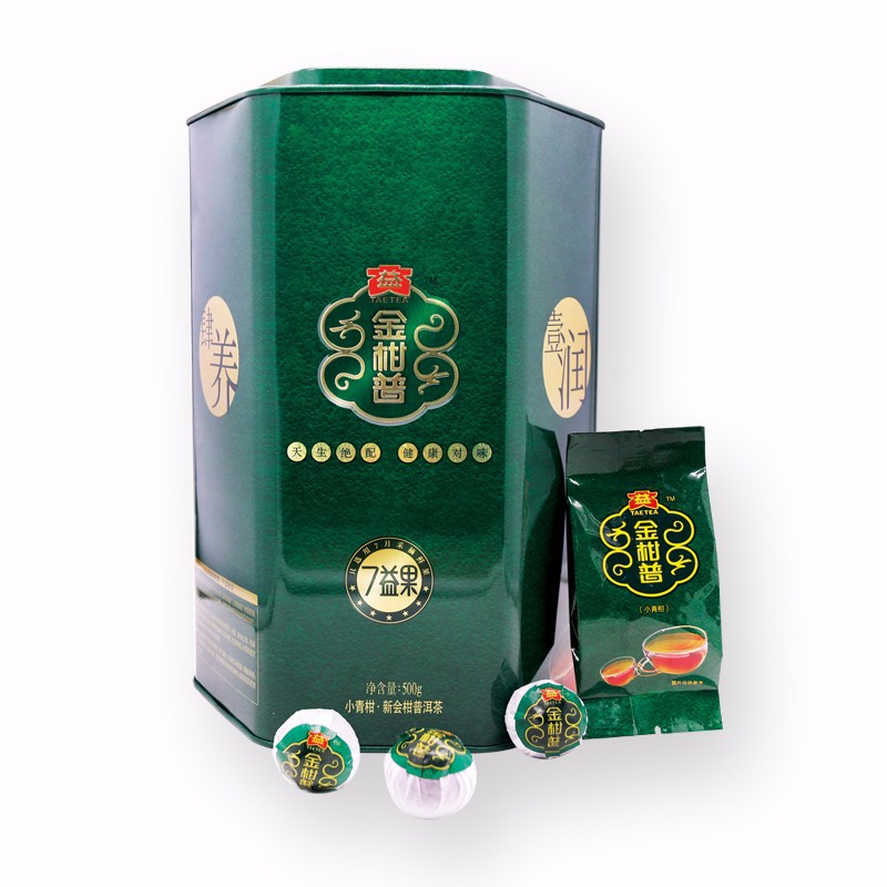 TAETEA 茶叶 小青柑 普洱茶 金柑普 7益果 一罐500克
