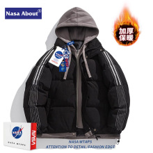 NASA假两件秋冬羽绒棉服男士2024冬季新款潮牌加厚防风保暖棉衣潮