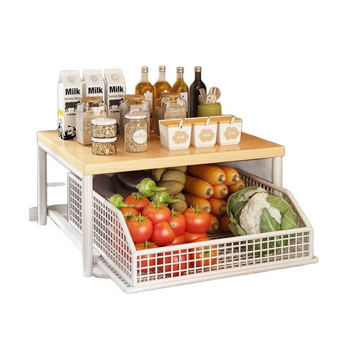 Kitchen vegetable storage rack vegetable basket countertop fruit and vegetable storage rack microwave oven pots and bowls seasoning tool placement table