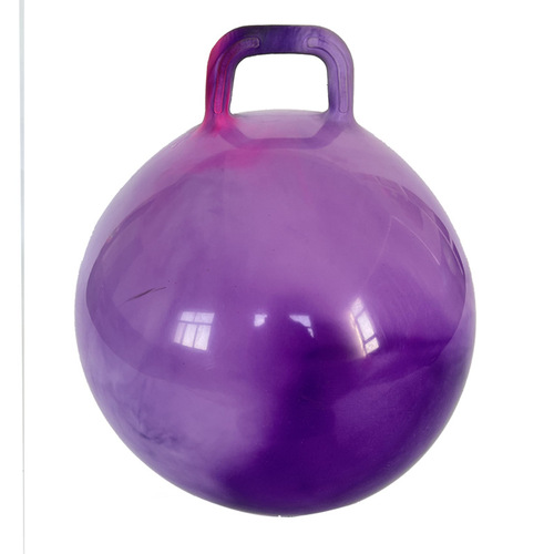 Amazon's best-selling 55cm thickened cloud rainbow handle ball PVC colorful inflatable jumping ball training yoga ball