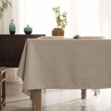 新中式纯色仿棉麻防水桌布餐桌布茶几布氛围装饰布盖布桌垫台布