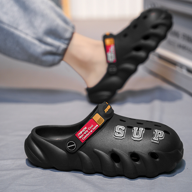 EVA alta elástica sensación de mierda 2024 pareja deportiva de moda anti-derrapatas para hombres sandálias de chicas suaves