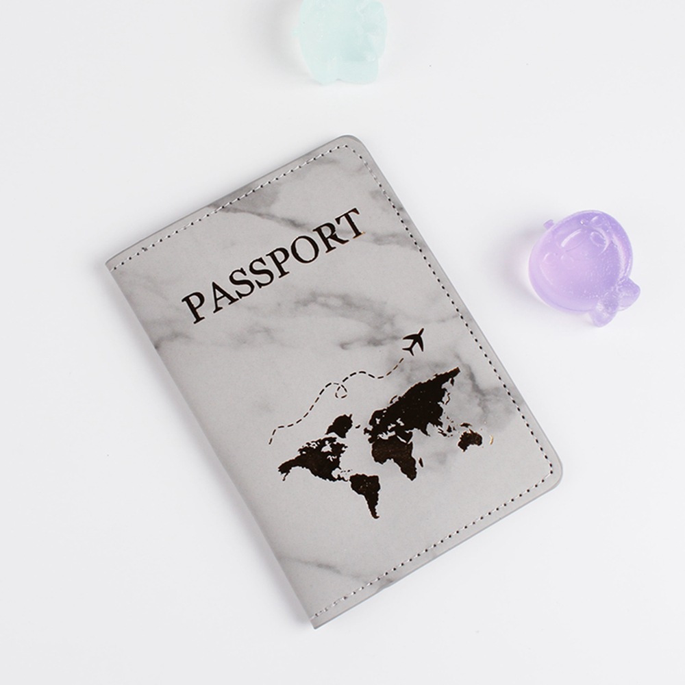 Shein transfronteriza nueva pu cuero dorado mapa pasaporte cubierta certificado bolsa de almacenamiento pasaporte titular en stock