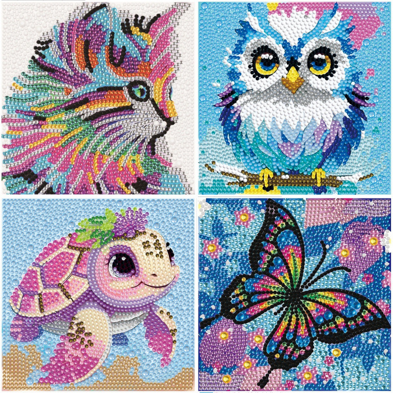Transfronterizo Amazon nuevo dibujo de diamante infantil diy niña juguetes hechos a mano animal diamante dibujos animados pegatinas