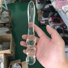 冰火棒双头仙女棒情趣性用品水晶玻璃加温阳具自慰扩肛门后庭塞S