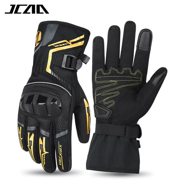 Jcaa Motorcycle Winter Riding Anti-Fall Gloves for Men and Women, Waterproof, Windproof, Fleece-Lined, Cold-Proof Motorcycle Protective Gear
