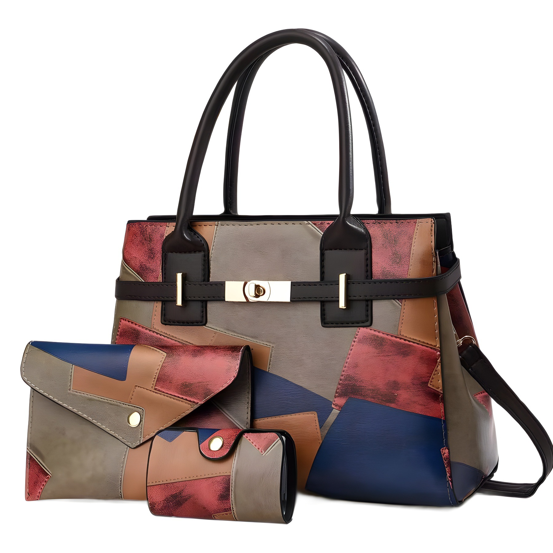 Borsa a tracolla da donna, grande capacità, con tracolla, per pendolari, da donna, set da tre pezzi, per madre e figlia_voghion.com
