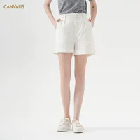 CANVAUS джинсовые шорты женские летние новые хлопковые повседневные однотонные простые брюки со средней талией и карманами с клапаном для похудения, брюки с пятью точками