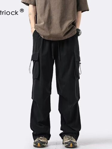 Japanese-style parachute work pants for men, autumn functional casual pants for men, national trend Ins cool stylish drop-down straight-leg pants for men