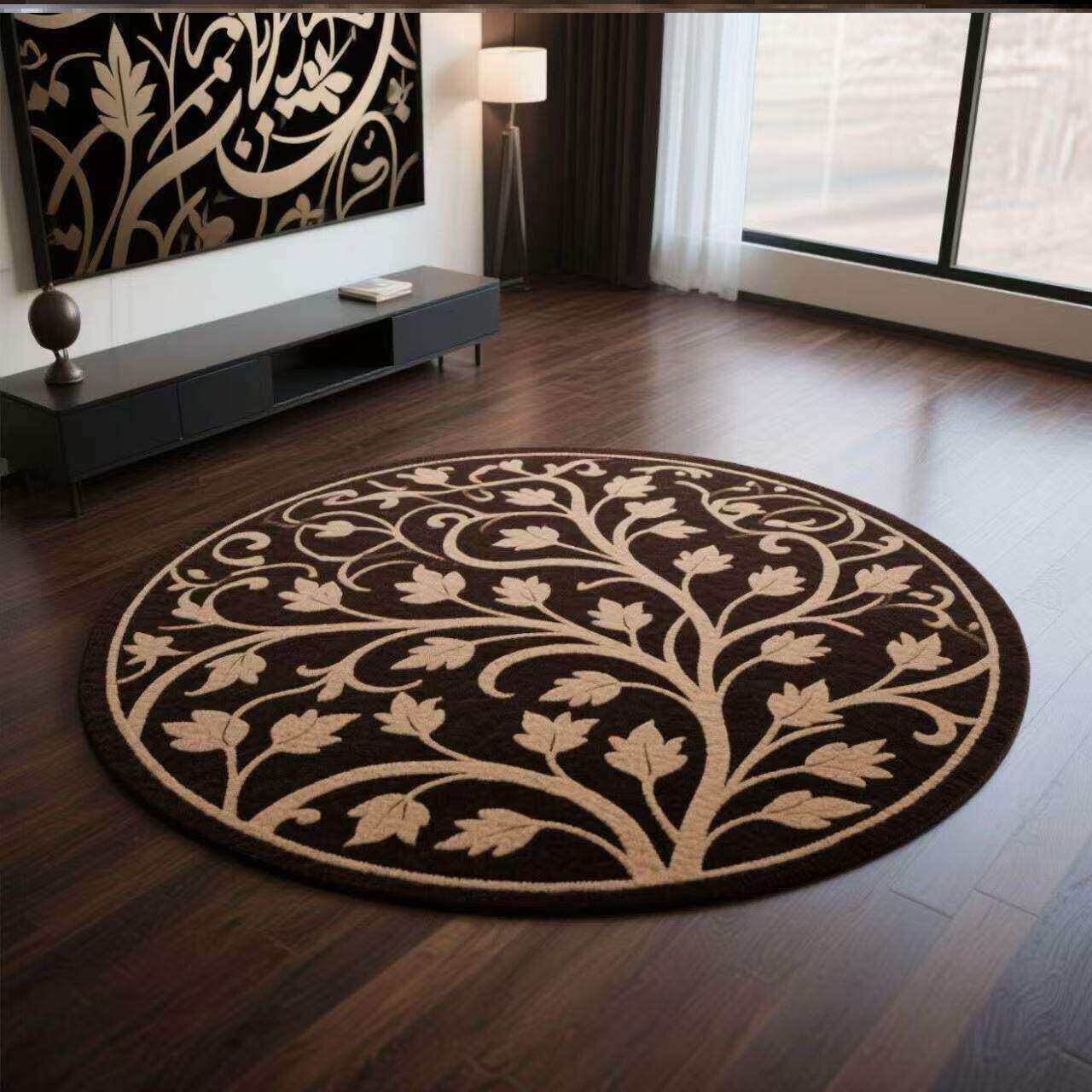 Nueva alfombra de sala de estar de loto chino, alfombra de mesa de té familiar de gran área, alfombra de cama de dormitorio fácil de cuidar