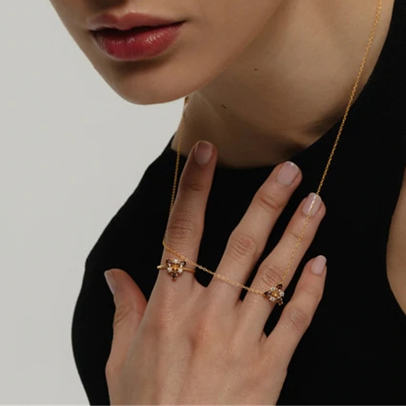 Simple Style Geometric Sterling Silver Inlay Zircon Rings 1 Piece