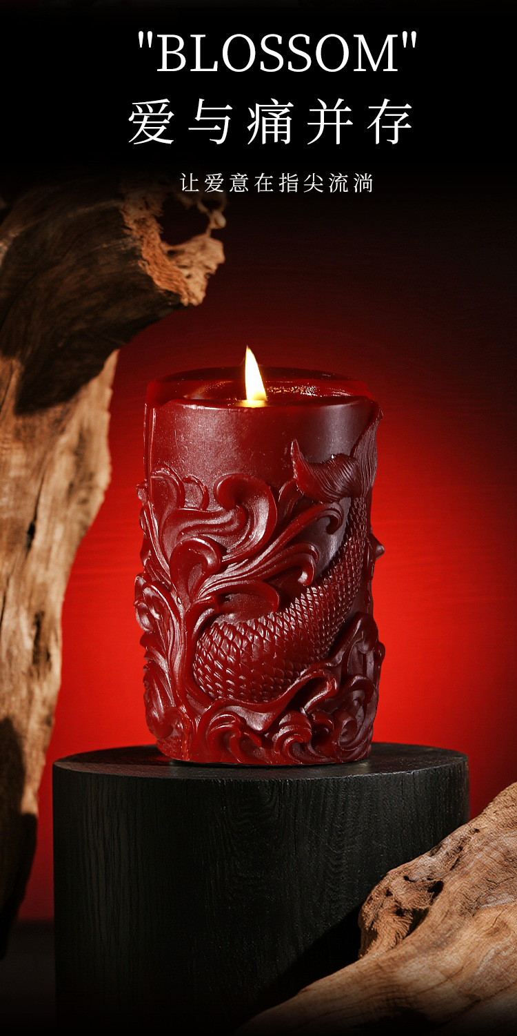 Low-Temperature Massage Candle Gilt Dripping Wax Soy Wax Red Adult Sensory Accessory — detail image 36