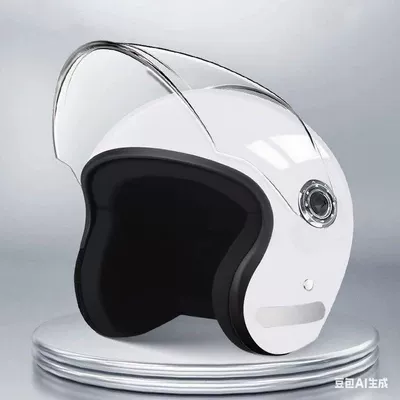 women, suitable for all seasons, warm, Motosiklet kaskı (dəbilqə) - new-national-standard-certified-white-high-definition-lenses-one-size-fits-all