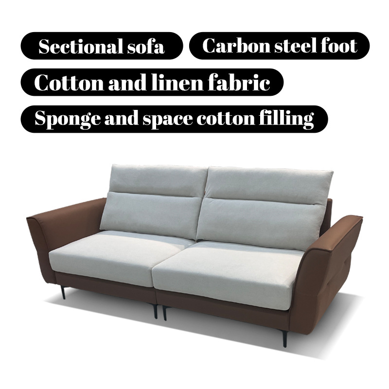 Sofá de tela combinado de diseño desmontable moderno, apartamento pequeño, sofá de recepción de negocios simple italiano
