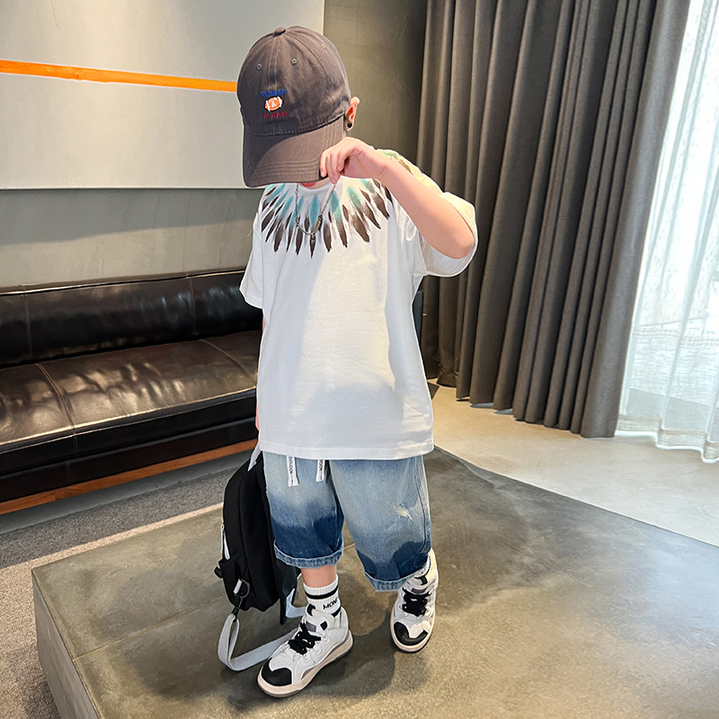 Ensemble été pour garçon t-shirt et short style décontracté_voghion.com