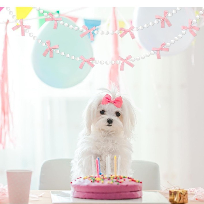 クロスボーダー新しいinsスタイルの毛玉リボンラテアート誕生日注文結婚式屋外背景壁雰囲気装飾|undefined