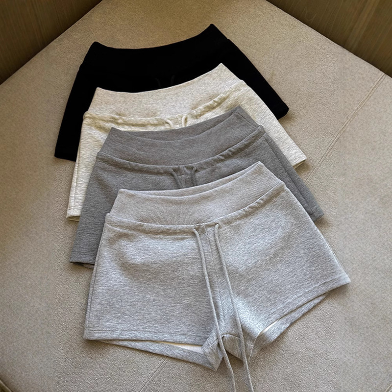 American Gray Sports Casual Shorts for Women 2025 Summer New Loose Low-Waist Slim Straight Pants for Small People