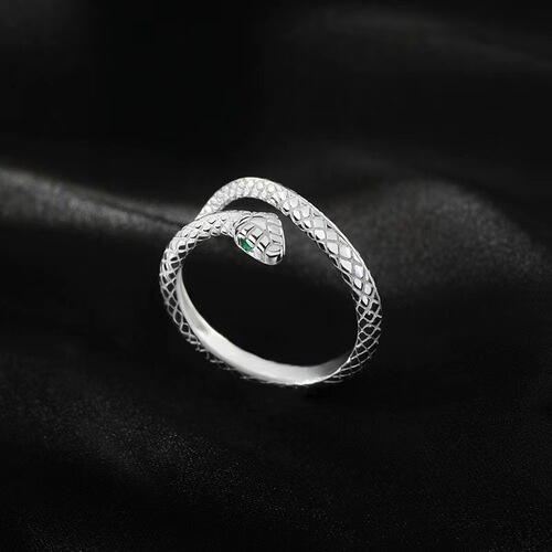 925 Silver Needle Exquisite Little Snake Ring Women's Ring Personalized Fingertip Accessory Tail Ring Niche Design Summer