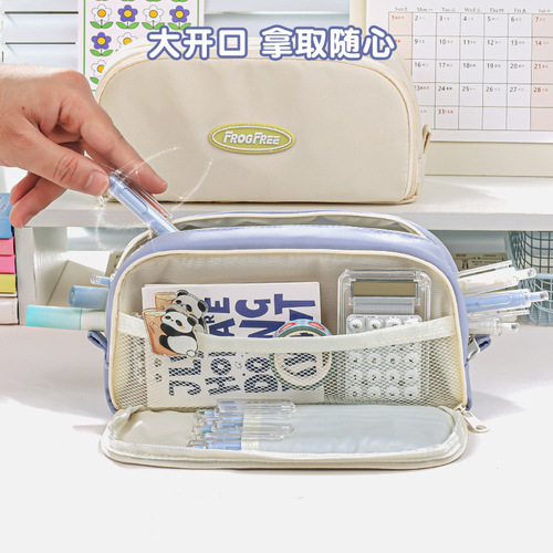 Pencil bag, high capacity pencil case for junior high school students, high-quality high-quality pencils, high-quality pencils, light and luxurious