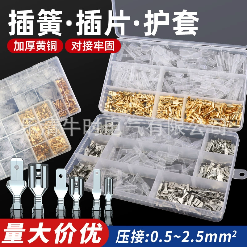 Набор пружинных клеммных колодок Amazon, 270 шт., 6.3/4.8/2.8, хит продаж на eBay, для светодиодов