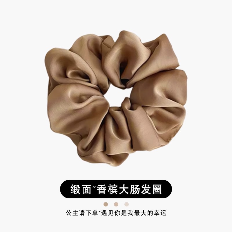 Simple satén super grande cerdo anillo de cabello intestino grueso sensación de alta calidad anillo de cabello grasa de estilo coreano super inmortal decoración de cabello cuerda de cabello