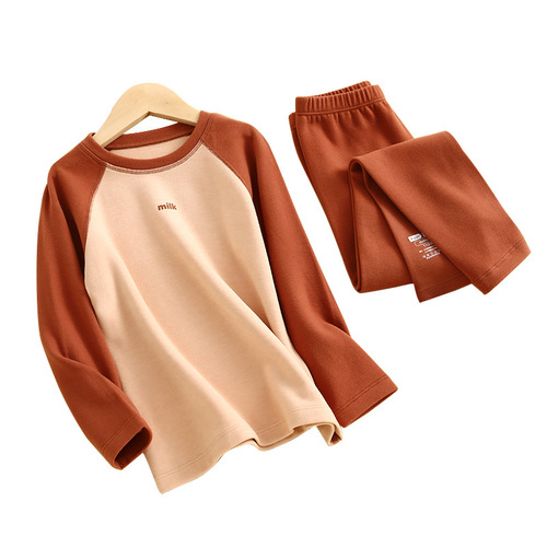 Children's Thermal Underwear Set Boys' Autumn Clothes and Autumn Pants Class A German Velvet Thickened Thermal Clothes Q21 Medium and Large Children's Home Clothes