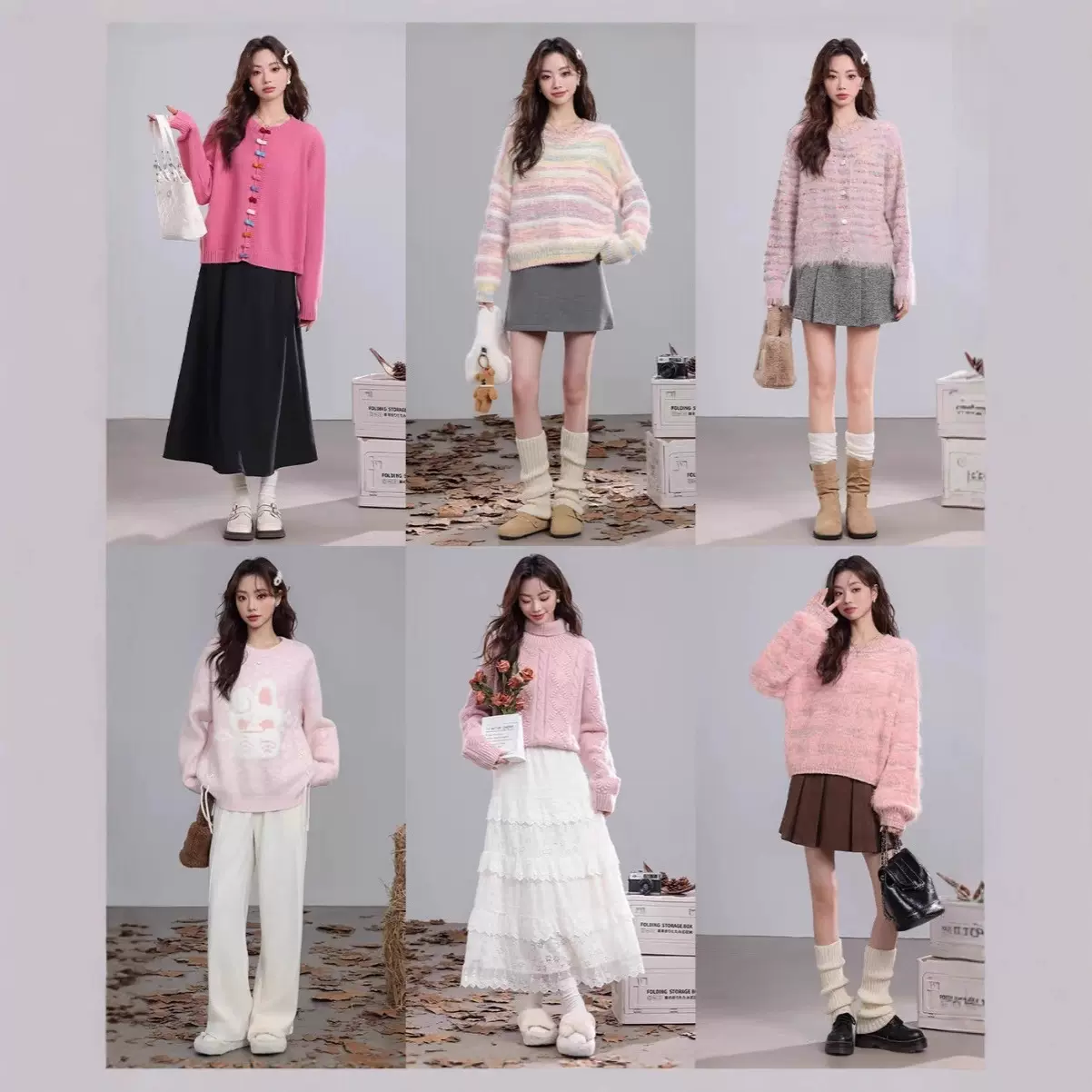 濮院秋冬季女士上衣针织毛衣女通勤风软糯十三行大牌女装尾货批发