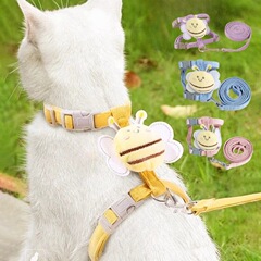 牵引绳外出防脱网红可调节布偶泰迪小型犬猫咪小兔子花栗鼠牵引绳